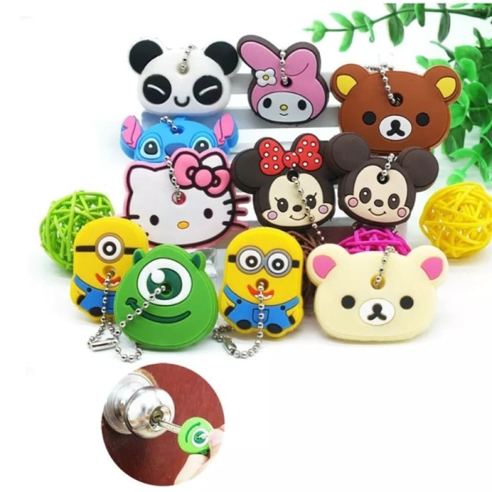 BAROKAH GAMIS CUTE CARTOON KEY CASE - BELI 1 DAPAT 10 CS