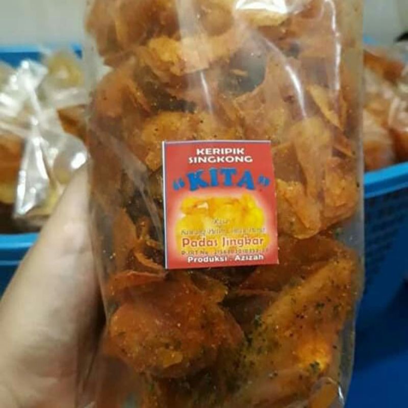 

KERIPIK KITA/PEDAS JINGKAR/CEMILAN/MAKANAN RINGAN/SNACK/JAJANAN/KRIPIK/PEDAS/DAUN JERUK PURUT