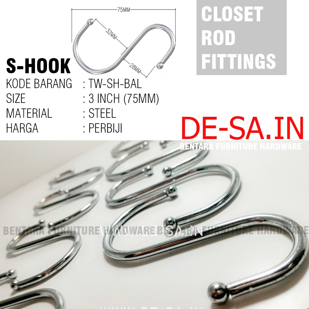 S-Hook SLing Cantolan Murah - Gantungan Pipa Baju Dapur Serbaguna