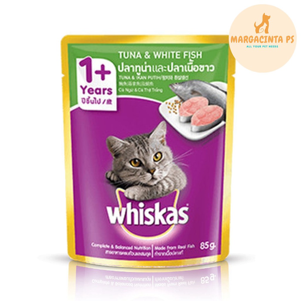 Makanan Kucing Basah Wet Food Whiskas Adult White Fish 85gr