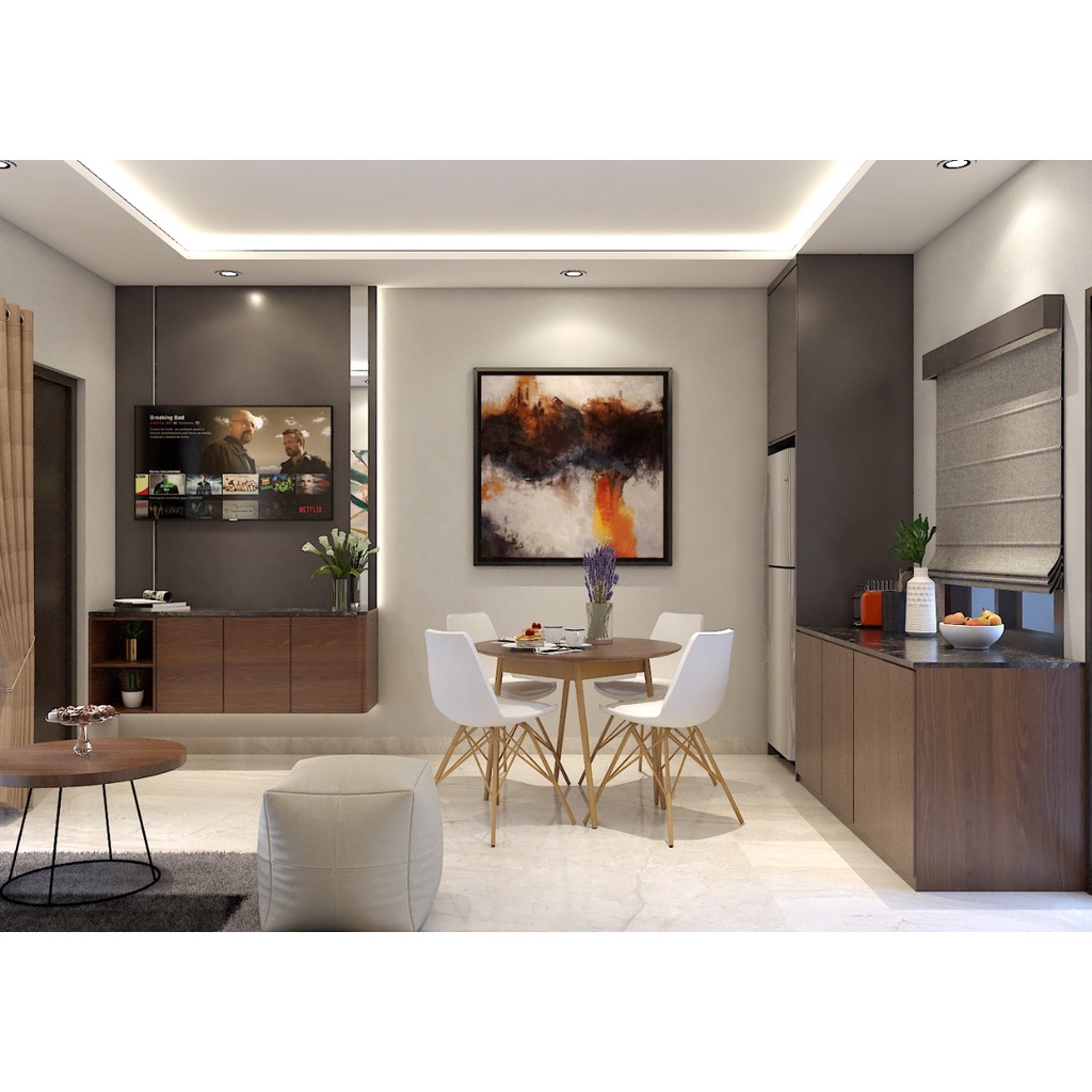 Living room Ruang Tamu Design Interior Custome HPL Lemari Kitchenset Rak Tv Meja Makan Sofa Jateng S