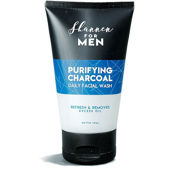 Shannen Facial wash for men with active charcoal ORIGINAL/ASLI 100%