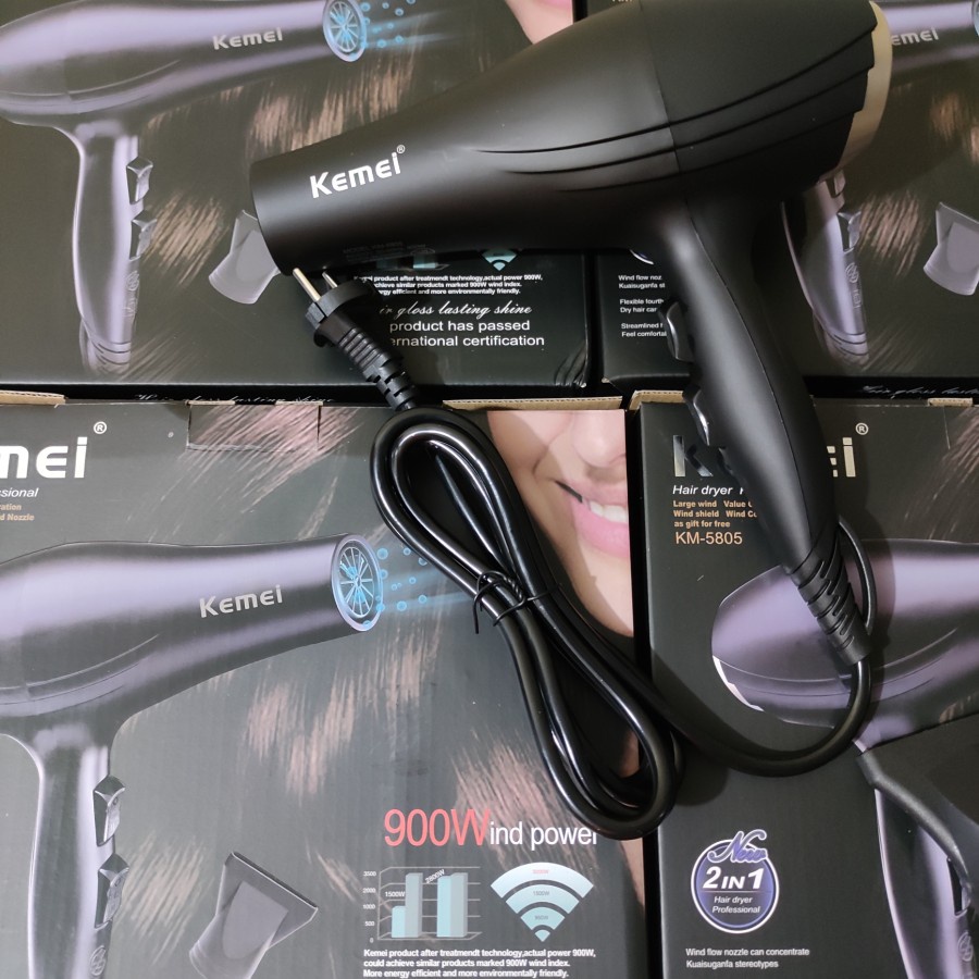 HAIR DRYER PENGERING RAMBUT PANAS DINGIN  2 in 1 HAIR DRYER PROFESIONAL 2 SPEED KEMEI