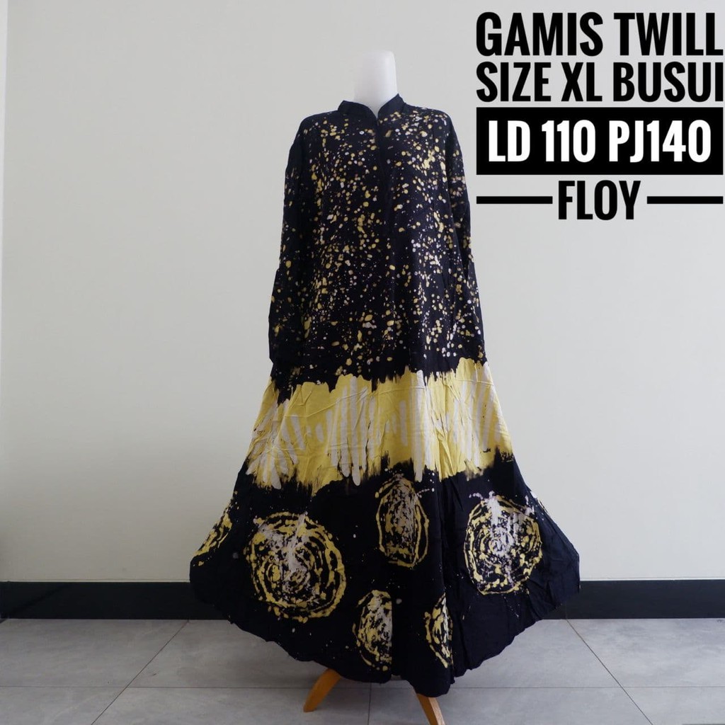 Baju Gamis Muslimah Wanita Dewasa Ibu Ibu Syari Lebaran Busui Friendly Resleting Depan Twill Ori Pek