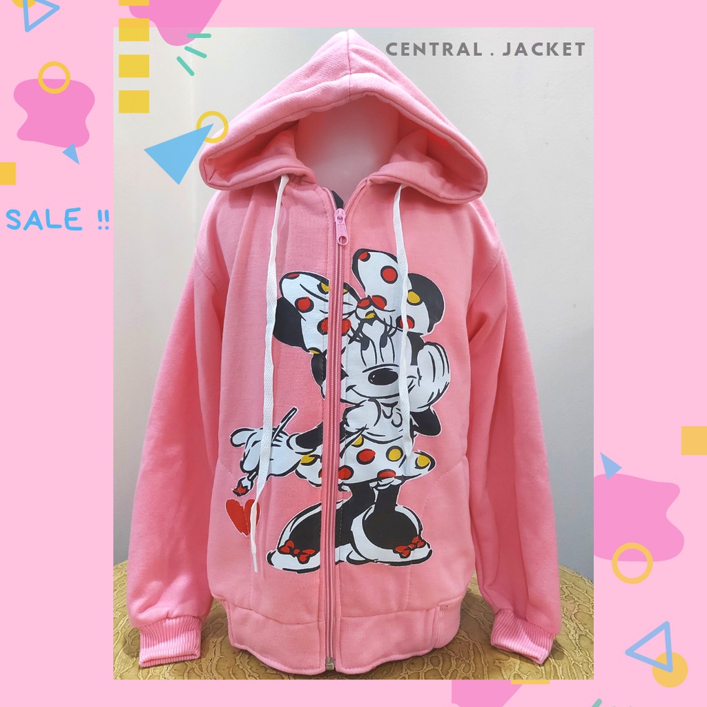 SWEATER ANAK PEREMPUAN PINK - JAKET HOODIE ANAK PEREMPUAN KARTUN - JAKET ANAK TEBAL