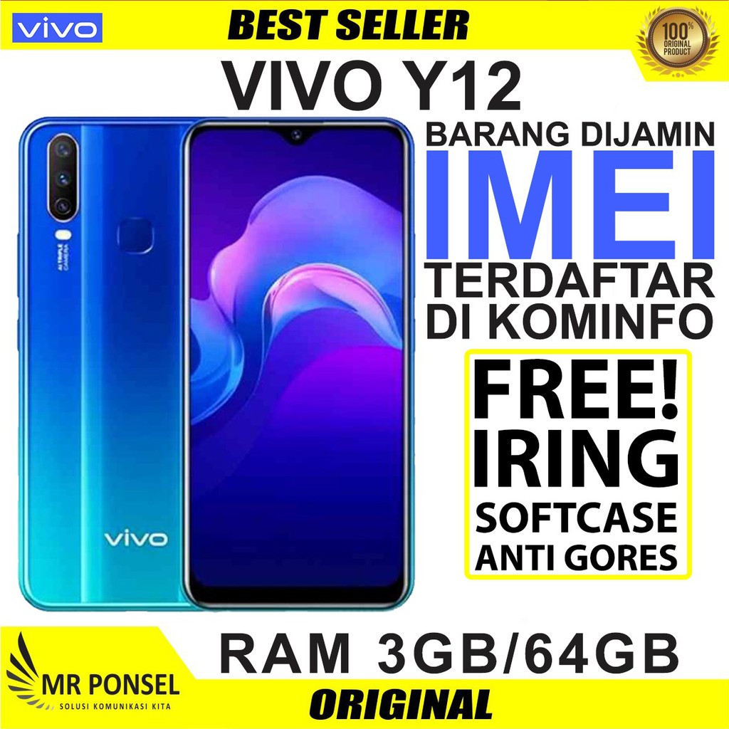 VIVO Y12 3/64GB GARANSI RESMI VIVO INDONESIA