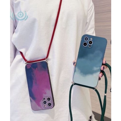 Case Samsung A32 A52 A52S A71 A72 Watercolor Sling Case Strap Lanyard Softcase