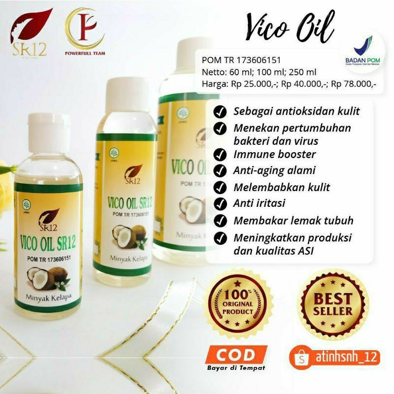 

VICO OIL SR12 /VIRGIN COCONUT/MINYAK KELAPA HIJAU MURNI 100%