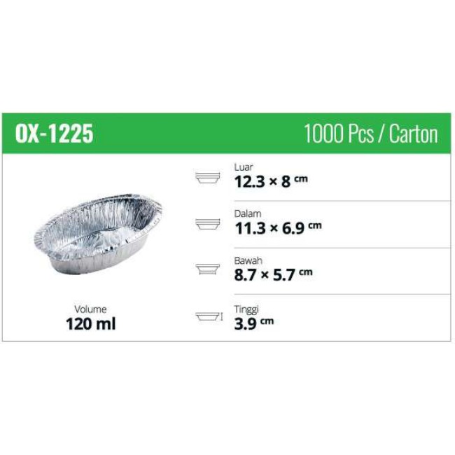 Alumunium Foil Cup - Alu Tray OX1225 isi 10