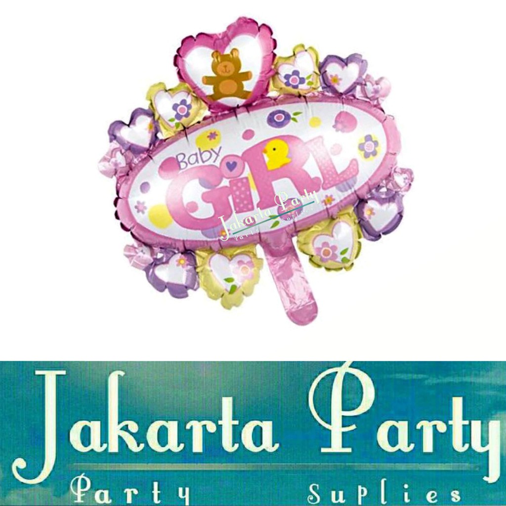 Balon Oval Baby Girl Mini / Balon Souvenir Ultah / Balon Baby Shower