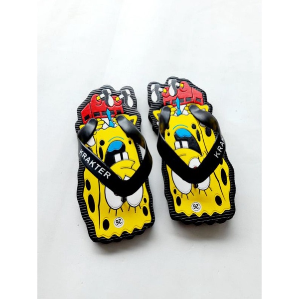 Arkn023 Sandal Jepit anak kalakter Spongebob