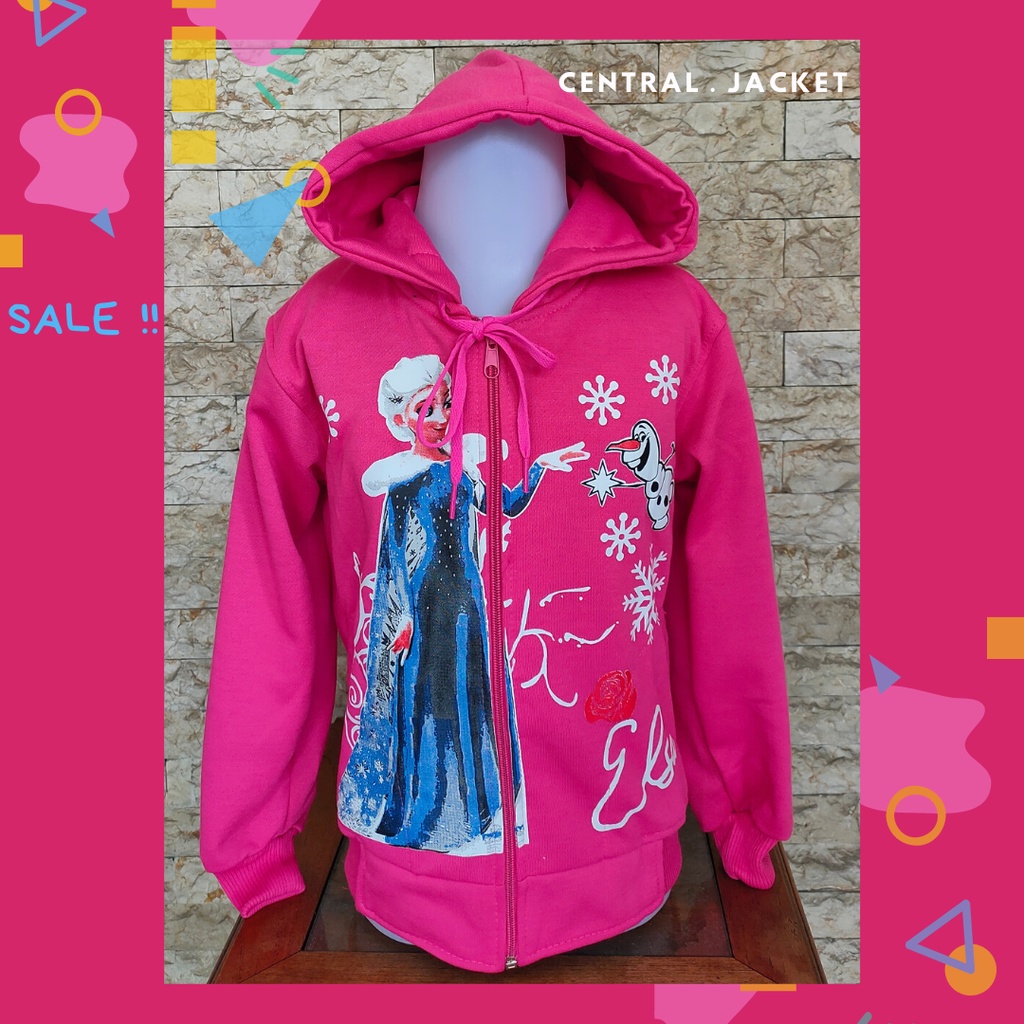 Jaket Anak Perempuan Princess Elsa - Sweater Hoodie Anak Tebal Musim Dingin - CENTRAL JACKET