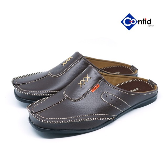 Sepatu Selop Bahan Kulit New Style Anti Slip Branded (Beta 02)