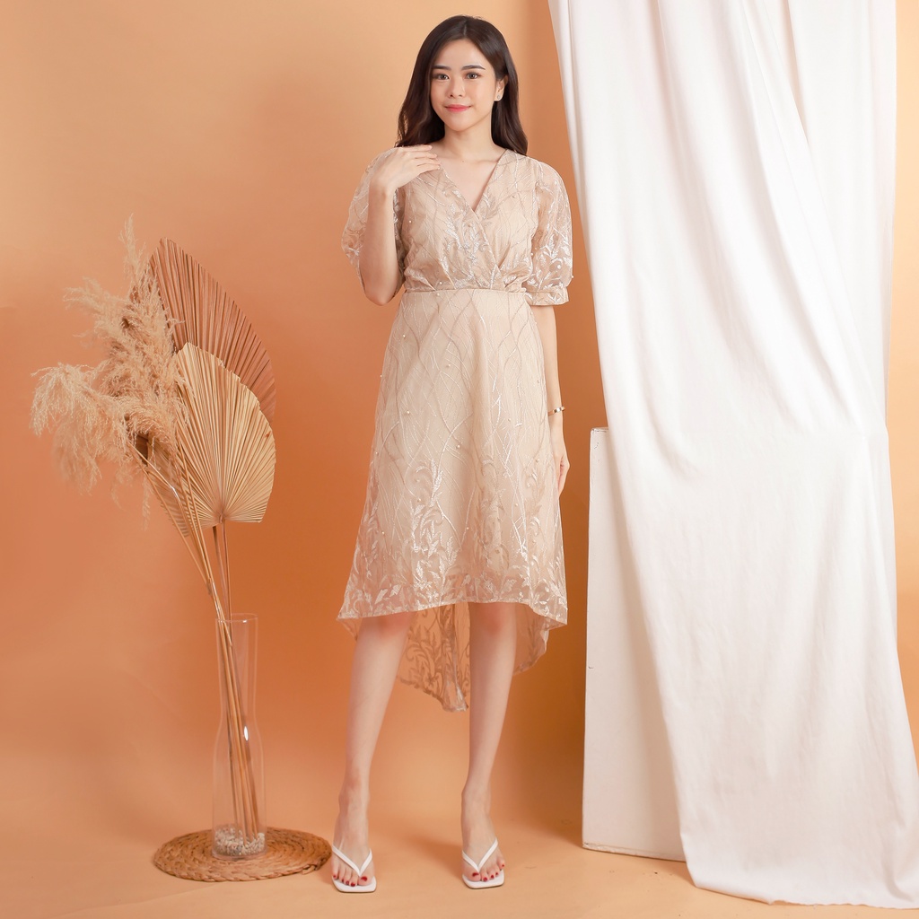 Kathryn collection # 4196, Dres gotik tile bordir gliter mutiara dalaman furing