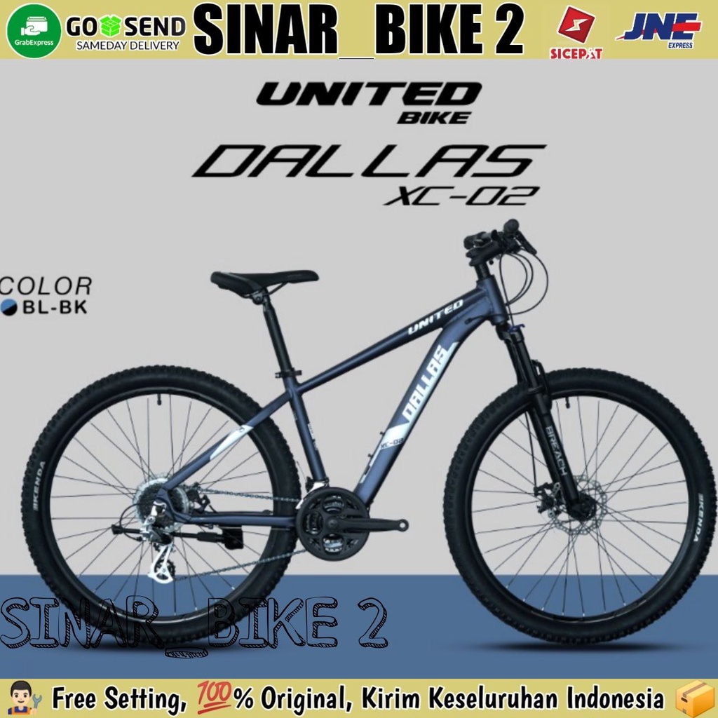 Sepeda Gunung MTB UNITED DALLAS XC-02 27.5 Inch Alloy 24 Speed Garansi