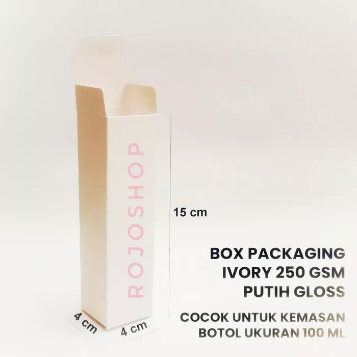 

Dus kotak Kemasan Product Botol Ukuran 100 ml / 60 ml Putih Gloss