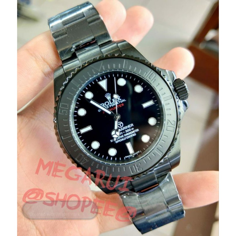 JAM TANGAN COWOK ROLEX SUBMARINER PRO HUNTER FULL BLACK SUPER PREMIUM AAA