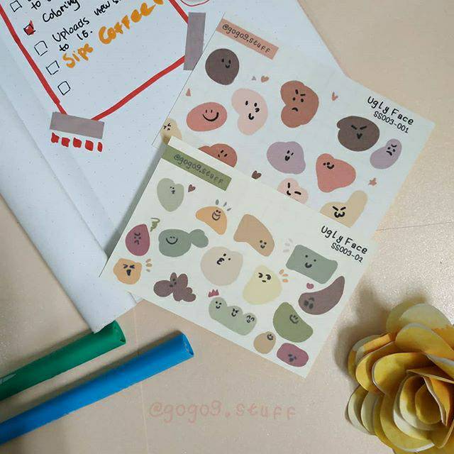 

UGLY FACE STIKER BULLET JOURNAL PLANNER STICKER