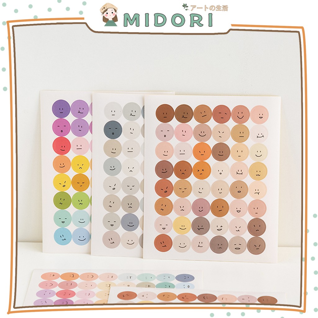 

[MIDORI] 1Pc SMILEY Face Sticker Emoji Deco Jurnal Diary Scrapbook Stiker Emoji - B0089