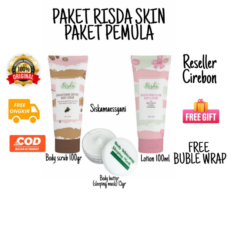 TERLARIS  RISDA SKINCARE PAKET 350K (RSD SKINCARE) .PEMUTIH BADAN BPOM  FREE GIFT. RSD CIREBON