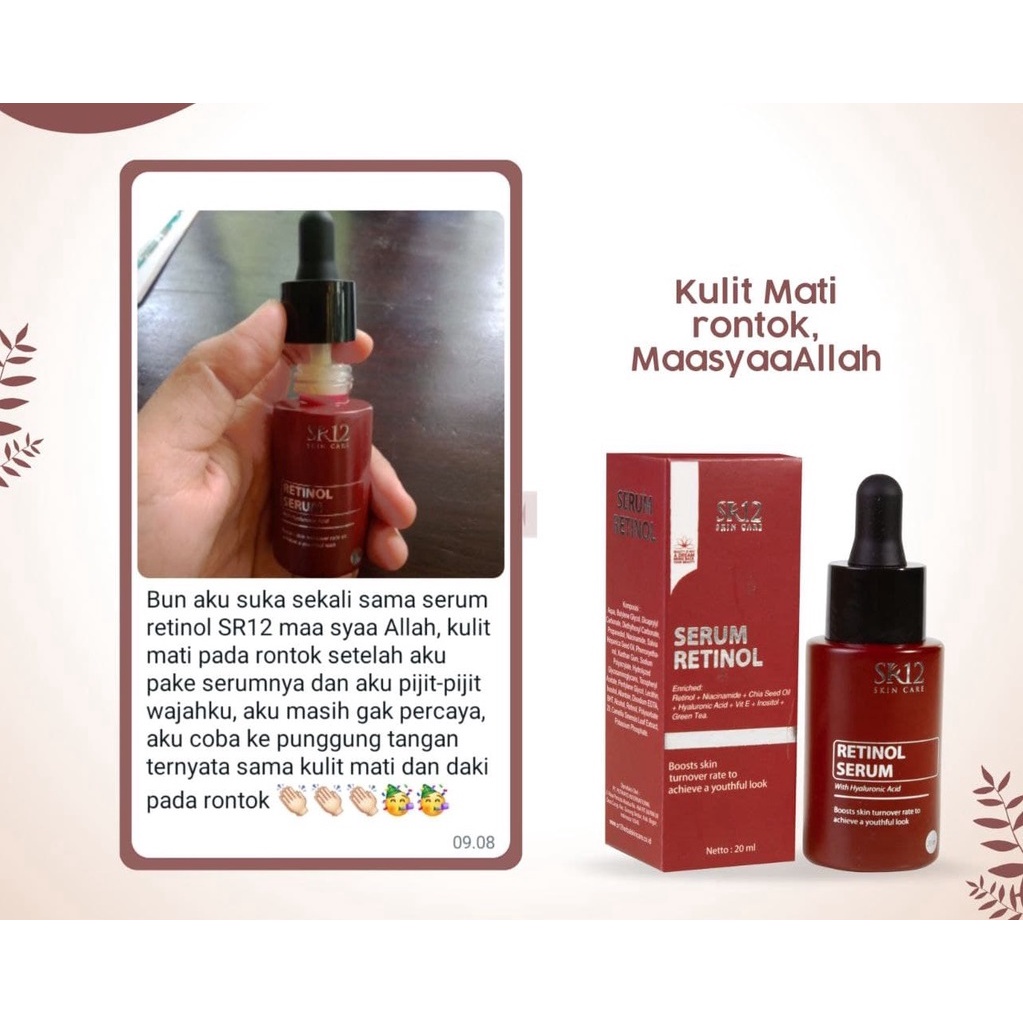 Retinol Serum SR12 Serum Wajah Retinol Mengatasi Jerawat Komedo Flek Hitam Melembabkan Mencerahkan Kulit Muka Original 100%