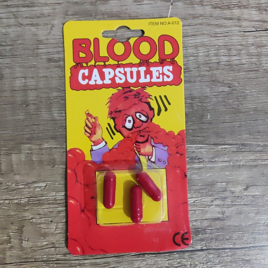 halloween kapsul darah palsu FAKE BLOOD dewasa remaja dekorasi drakula