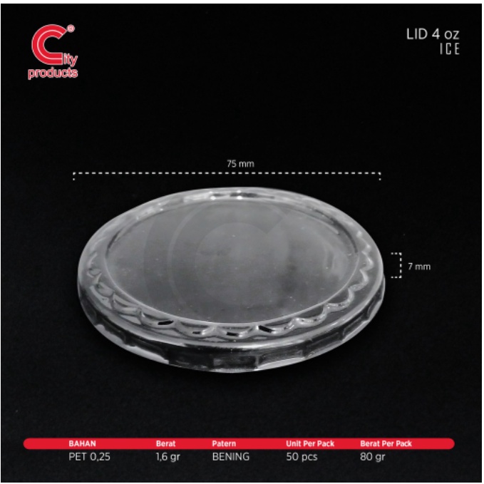 Lid/Tutup Paper Cup 4oz ICE CREAM @100pcs