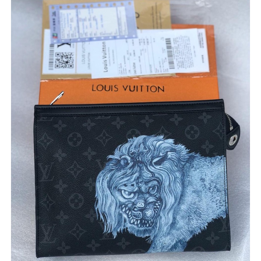 [REAL PICTURE] Clutch / Handbag / Tas Tangan LV Animal Full Leather Like Premium Quality