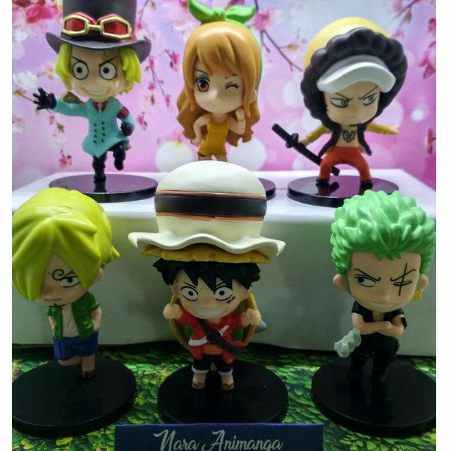 Mainan Pajangan Action Mini Figure Anime One Piece Vol 6 Luffy Zoro Sanji Nami Law Sabo