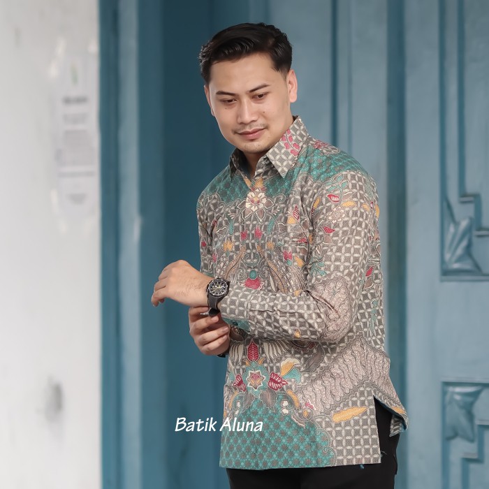 Batik pria lengan panjang Kemeja Atasan Baju batik pria laki laki lengan panjang premium cowok solo