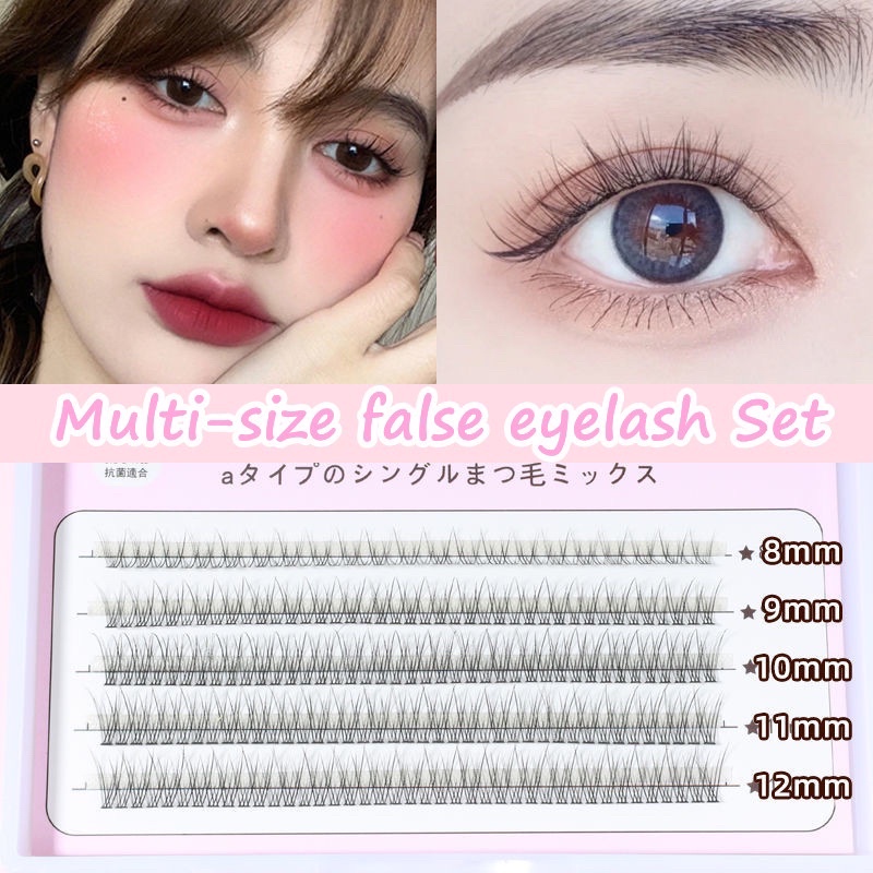 THINKERBEL08 MIX 3-5 size- EYELASH THAILAND KOREAN SINGLE CLUSTER - Professional Eyelash Extension Fans Premade Fishtail A Shape Spike Lashes Fluffy Eyelash Kit for Beauty Makeup