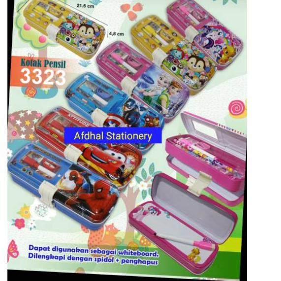 

Recomend Kotak pensil kaleng 3 tingkat ada papan white board kode 3323