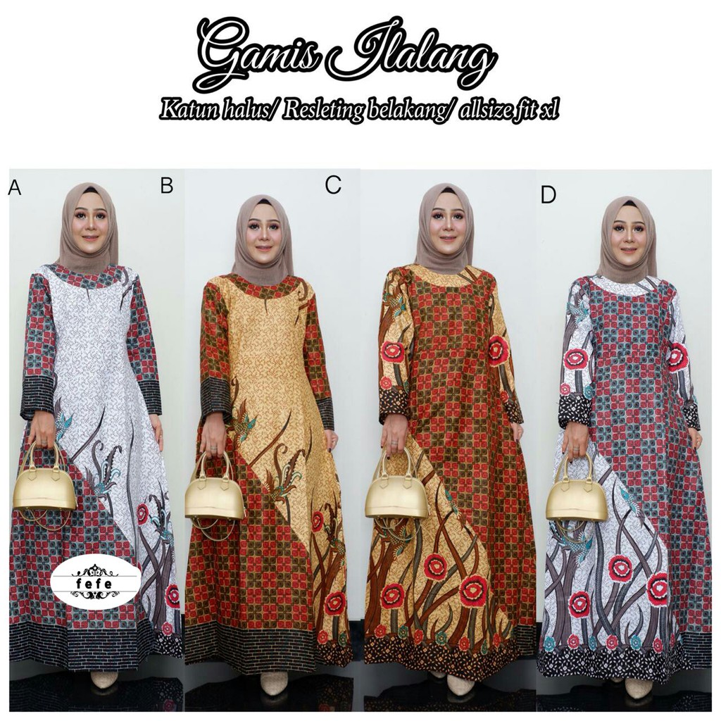 BAJU BATIK WANITA MODEL TERBARU | BAJU BATIK WANITA MODEL GAMIS KATUN HALUS TERBARU GAMIS ILALANG
