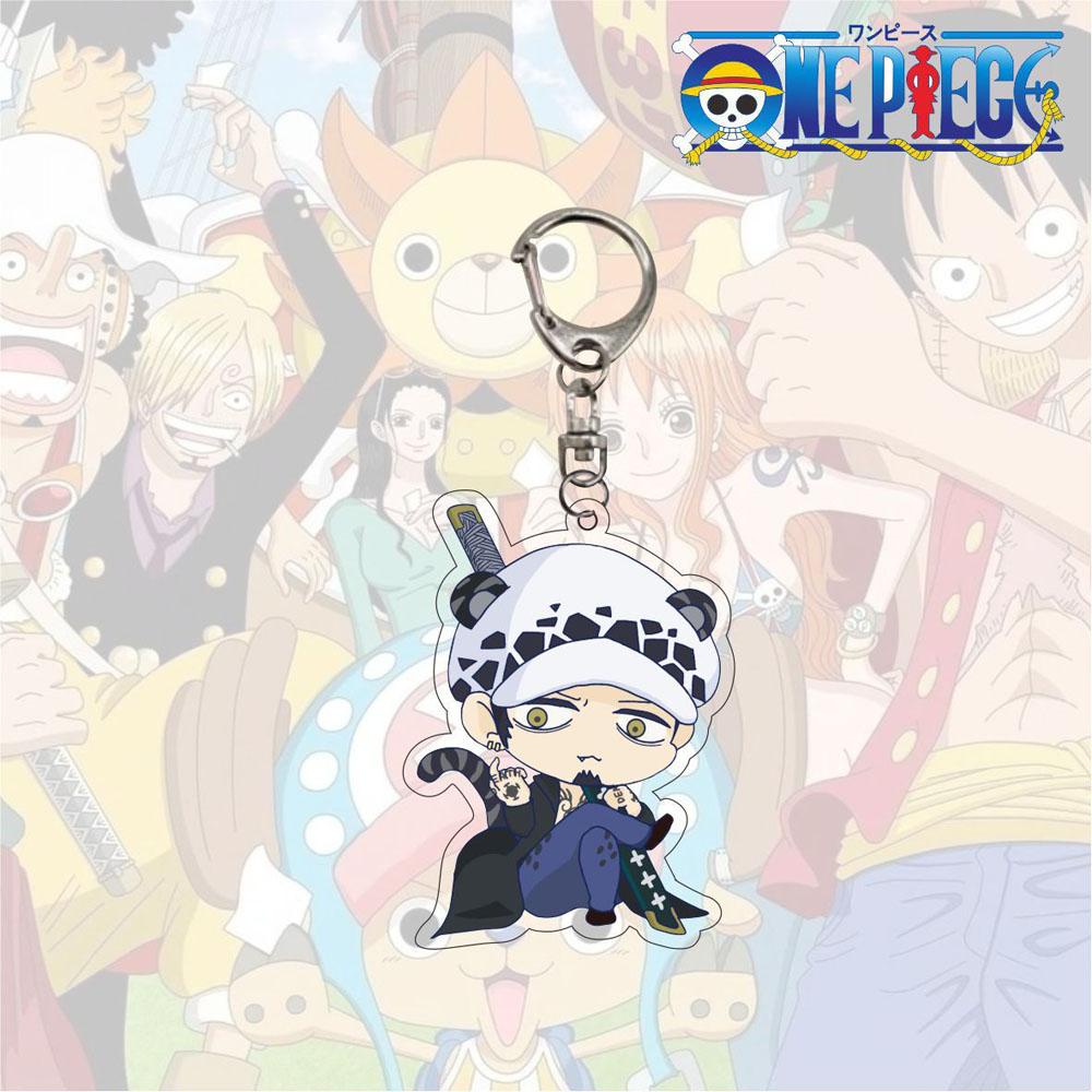 Agustina Luffy Gantungan Kunci Luffy Hadiah Dua Sisi Miniatur Scultures Acrylic Key Ring