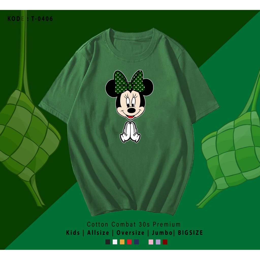 FREE CUSTOM NAMA - KAOS LEBARAN EDITION MINNIE UNISEX / TERMURAH BAJU KAOS KATUN LENGAN PENDEK / TUMBLR TEE