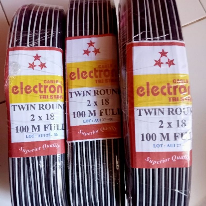 KABEL SERABUT TEMBAGA HITAM PUTIH ROLL 100 METER