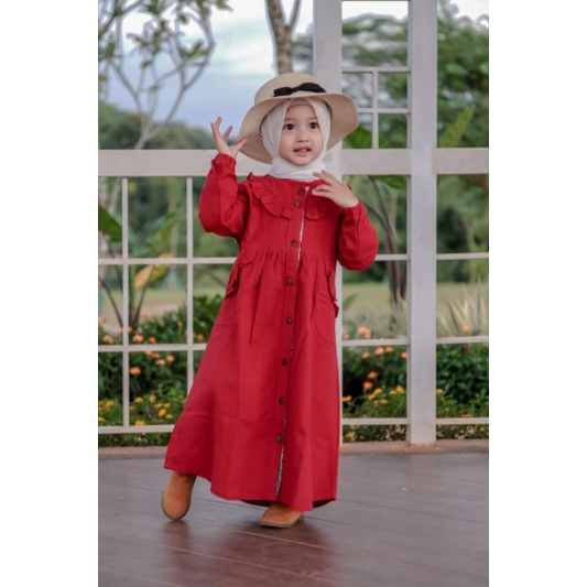 Gamis anak linen crinkle