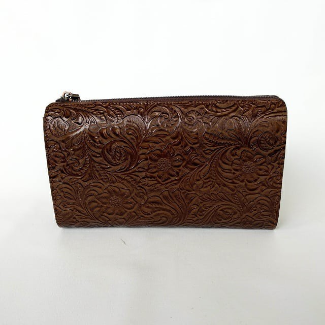 Clucth Handbag Pouch Kulit Asli Motif Batik Cowok Cewek Pria Wanita Laki Perempuan - HALETH Leather