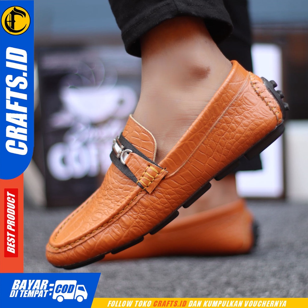 Crafts Granolah - Sepatu Kulit Casual Slip On Kerja Pria