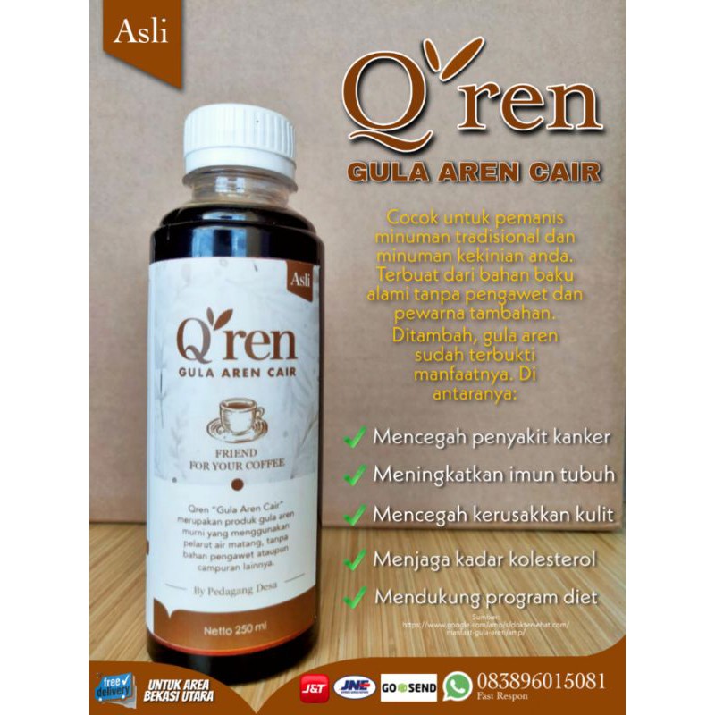 

Q-ren Gula Aren Cair Alami dengan kemasan 250 ml