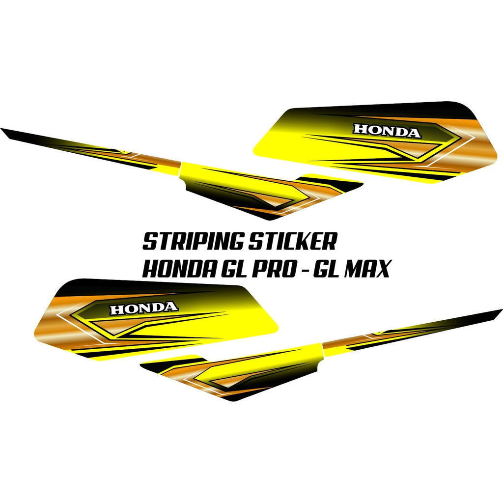 VARIASI STIKER STRIPING VARIASI MOTOR HONDA GL PRO GL MAX KUNING LIST VARIASI GOLD TERBARU SIMPLE MO
