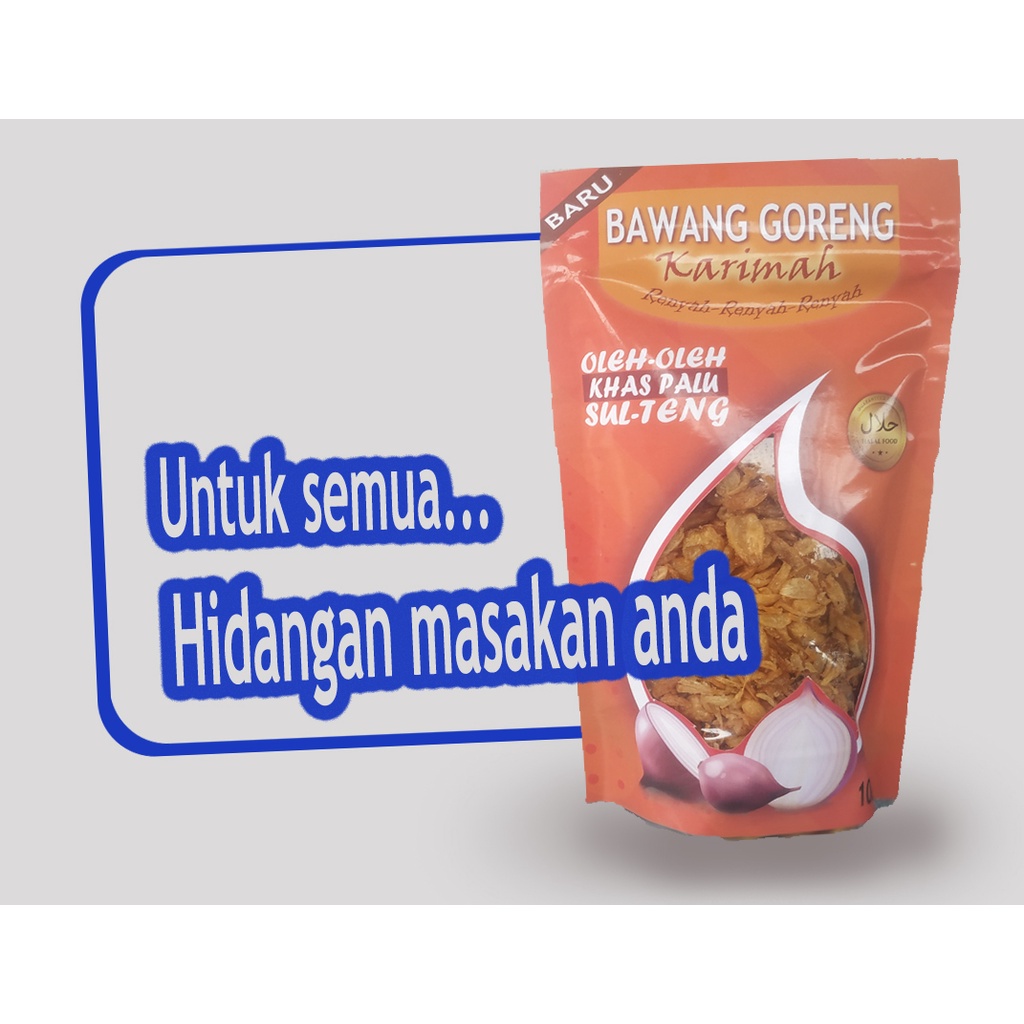 

BAWANG GORENG KHAS KOTA PALU - BAWANG GORENG OLEH-OLEH - BUAH TANGAN PALU - BUMBU MASAKAN PALU KEMASAN 100gram