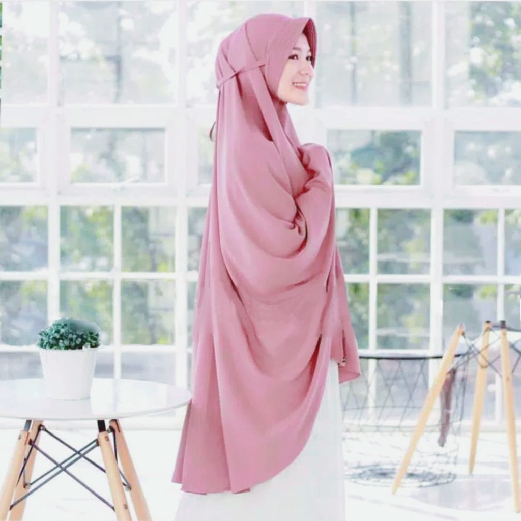 Hijab Bergo Tali Jumbo Pet Antem Wolfis / Bergo Maryam Jumbo Ped Antem Wolfis