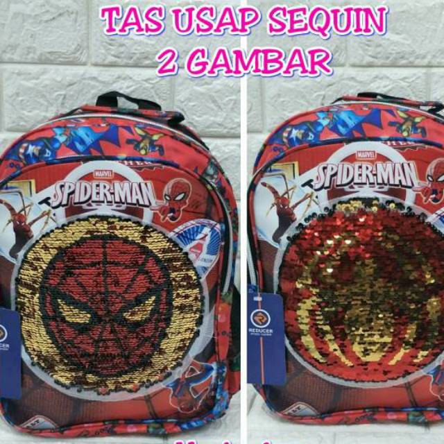 TAS RANSEL ANAK LAKI LAKI PAUD TK SD /TAS USAP SEQUIN 2 GAMBAR