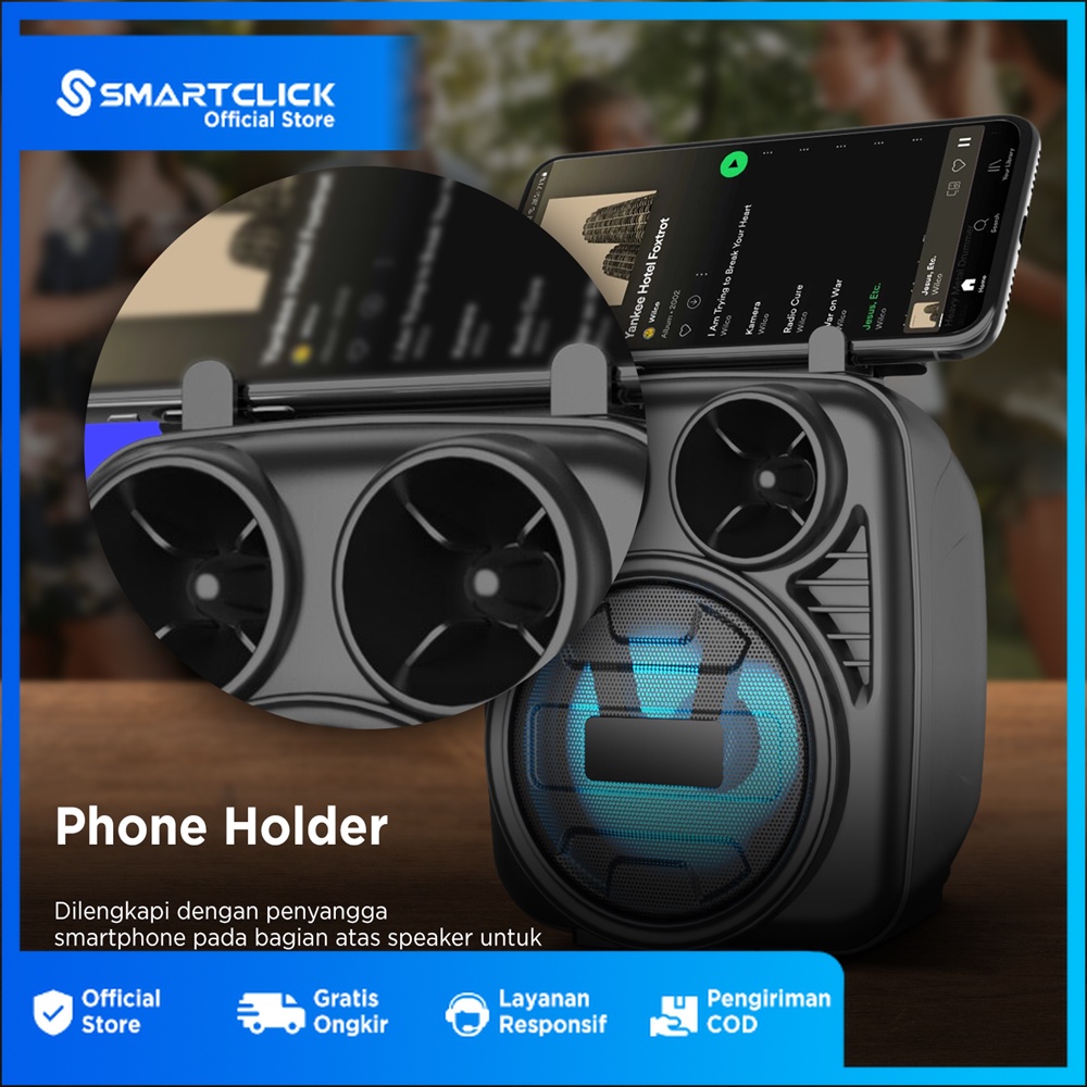 Speaker Portable Bluetooth LED 3 Inches Mobile Phone With Mic-3