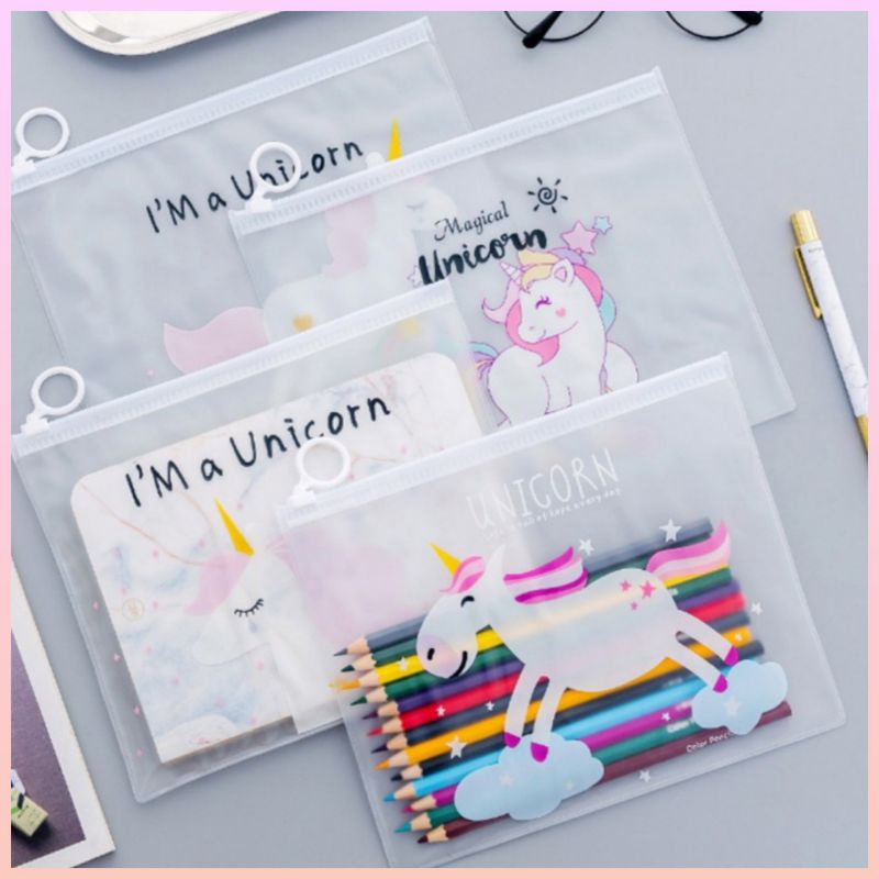 Transparant Zip Lock Pouch Kosmetik Transparan Motif Lucu Murah Berkualitas