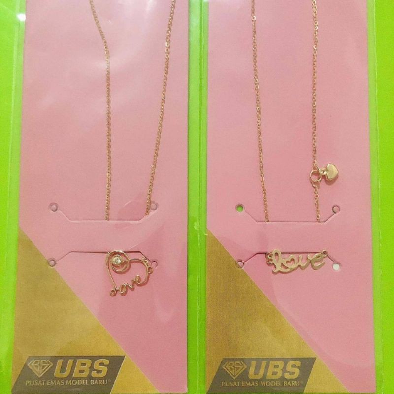 Kalung love mata dan love bandul UBS kadar 375 8K berat ringan