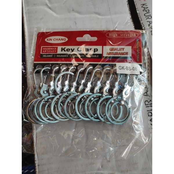 gantungan kunci besi stainlles isi 12 pcs