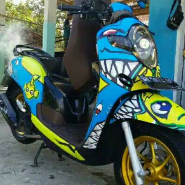 DECAL SCOOPY BIRU SHARK FULLBODY