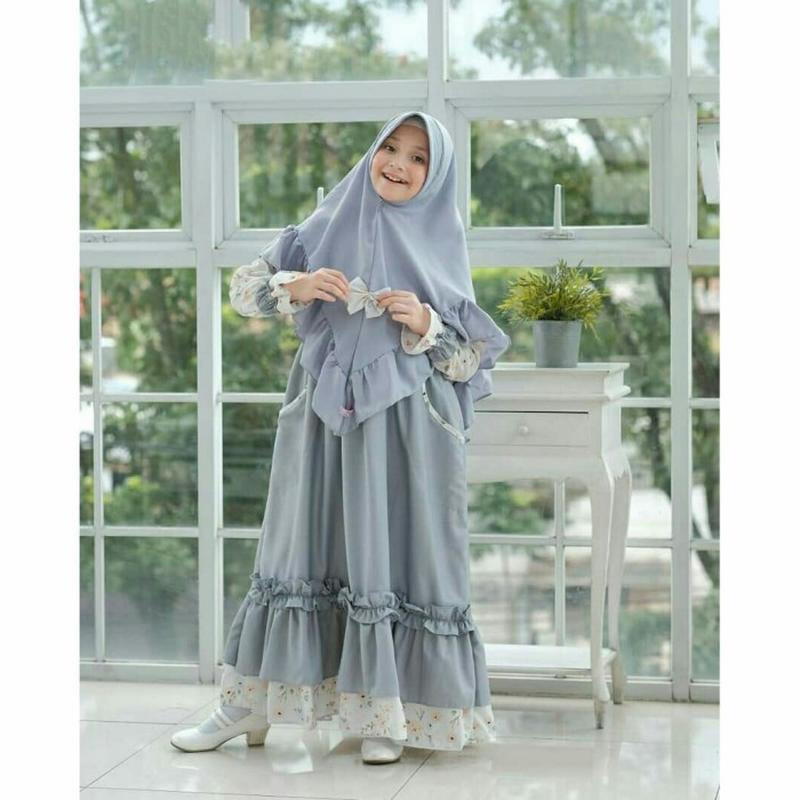 Setelan Anak Perempuan Muslim Set Chika 3 In 1 Usia 3-12 Tahun Baju Setelan Anak Atasan Dalaman Bawa